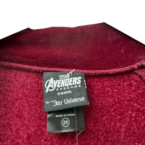 Universe Marvel Velour Track Jacket Plus Size 2X Avengers: Endgame I Am Iron Man - Picture 8 of 13